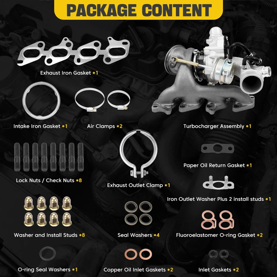 Complete Turbo Turbocharger & Kit for Chevy Cruze Sonic Trax & Buick Encore 1.4L - Изображение 3 из 4