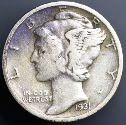 1931-S 10C Mercury Dime VF Nice TONING (#6118)