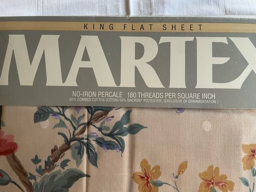 Martex King Flat Sheet 180 Thread Count Cotton Blend ‘Chinese Embroidery’ NIP - Picture 2 of 5