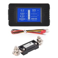 DC Multifunction Battery Monitor Meter with Shunt,0-200V,0-300A, LCD Display Dig
