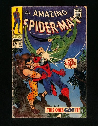 Amazing Spider-Man #49 GD- 1.8 1st Kraven/New Vulture Team-Up! Marvel 1967