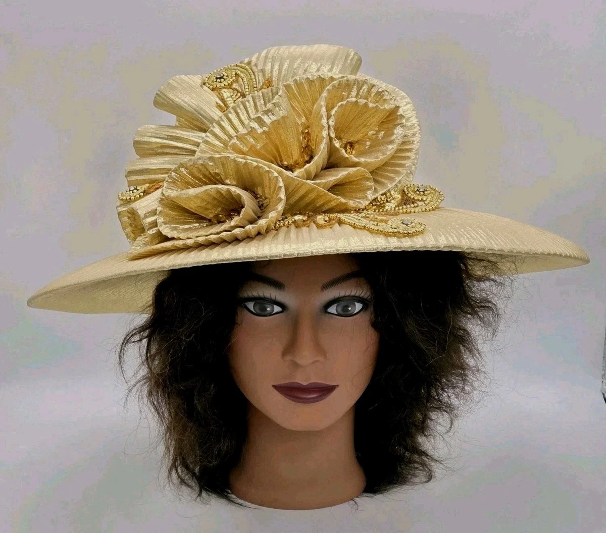 Metallic Gold Vintage Cocktail Hat New without tag Gold Original Vintage Hats for Women for sale | eBay main image 3