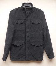 Next Signature Italian Moleskin Jacket Size S Dark Grey Pockets High  Neck Lined