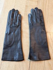 Vintage Brown Leather Silk Lined Gloves Size 6