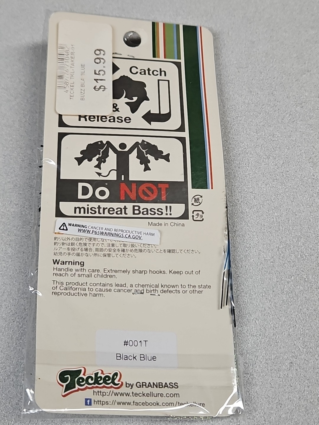 Teckel 3/8oz TAKER BUZZBAIT...Black Blue...NOC!!! - Image 2