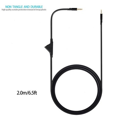 2 Meter Audiokabel für Logitech A10 A30 A40 mit Stummschaltung und Lautstärker