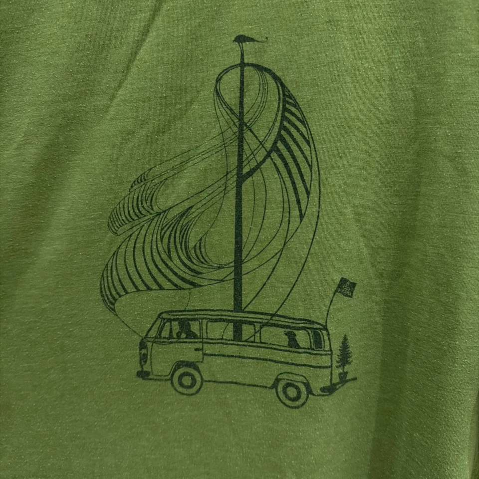 Prana Camper Shirt Mens Large Short Sleeve Crew Neck Casual Lightweight Green - Image 2 of 4