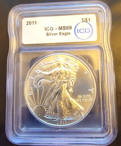 2011 American Eagle MS-69 ICG Uncirculated Art Bullion --0.999 Silver 1 Oz Coin