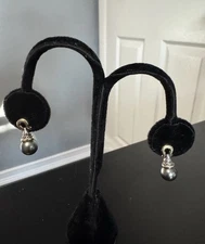 David Yurman Sterling Silver 925 & 18K Gold Tahitian Pearl Earrings 5.5g