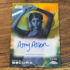 Amy Allen Aayla Secura 2025 Topps Chrome Star Wars GOLD 23/50 AUTO Card #A-AM