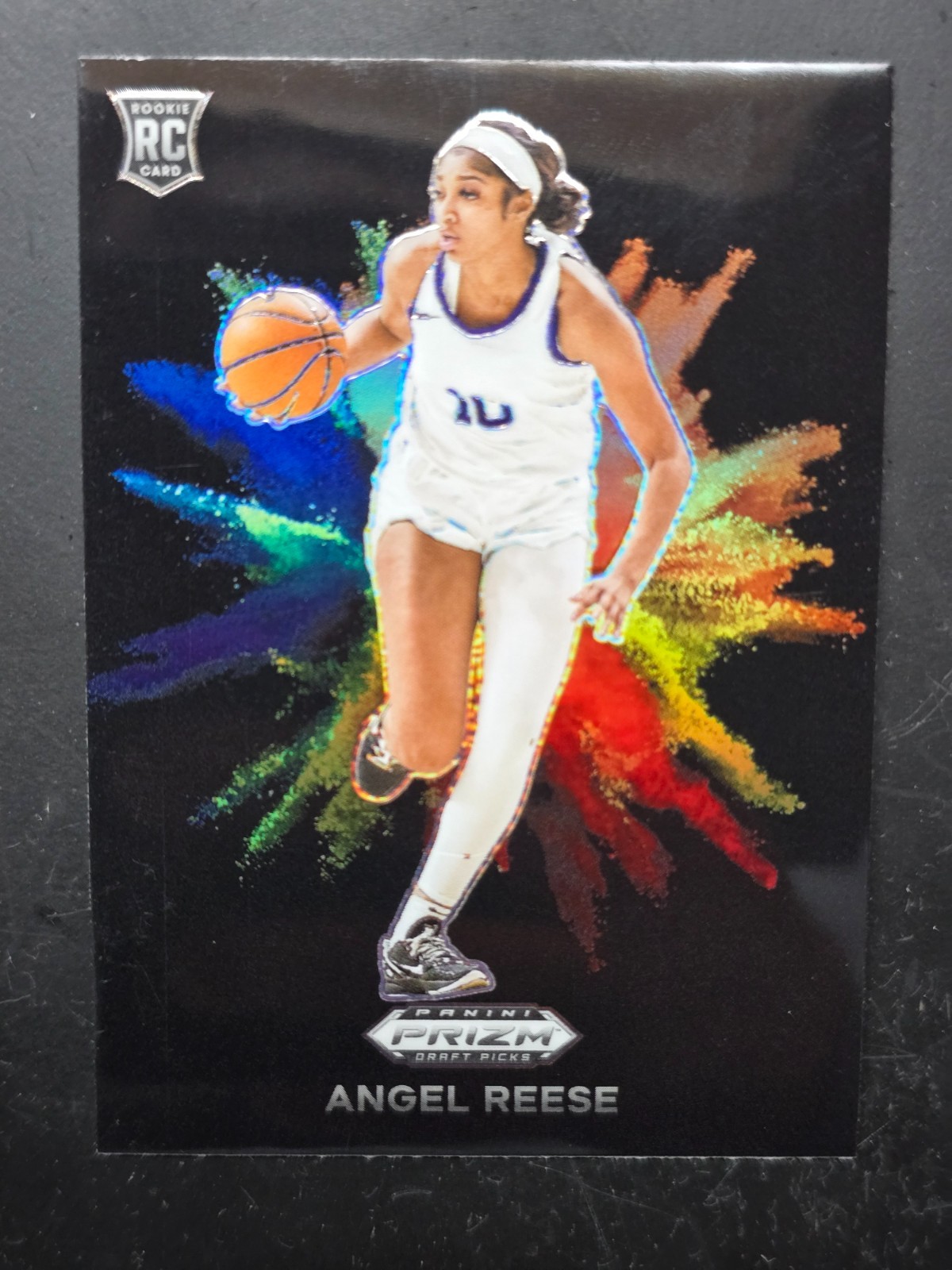 🔥 2024 PANINI PRIZM DRAFT PICKS ANGEL REESE #11 BLACK COLOR BLAST SSP ROOKIE 🔥