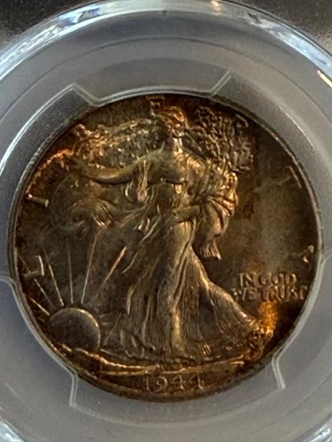 1944 PCGS MS65 Walking Liberty Half Dollar nice toning