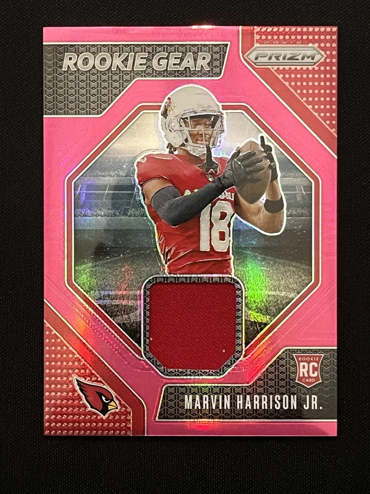 Marvin Harrison Jr. RC 2024 Panini Prizm Rookie Gear Patch Pink Arizona Cardinal