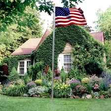 20 Ft Aluminum Flag Pole Sectional Flagpole Kit Heavy Duty 3'x5' US Flag