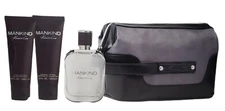 Kenneth Cole NY MANKIND Gift Set NEW 3.4 OZ Spray Shave Balm Hair Body Wash Case