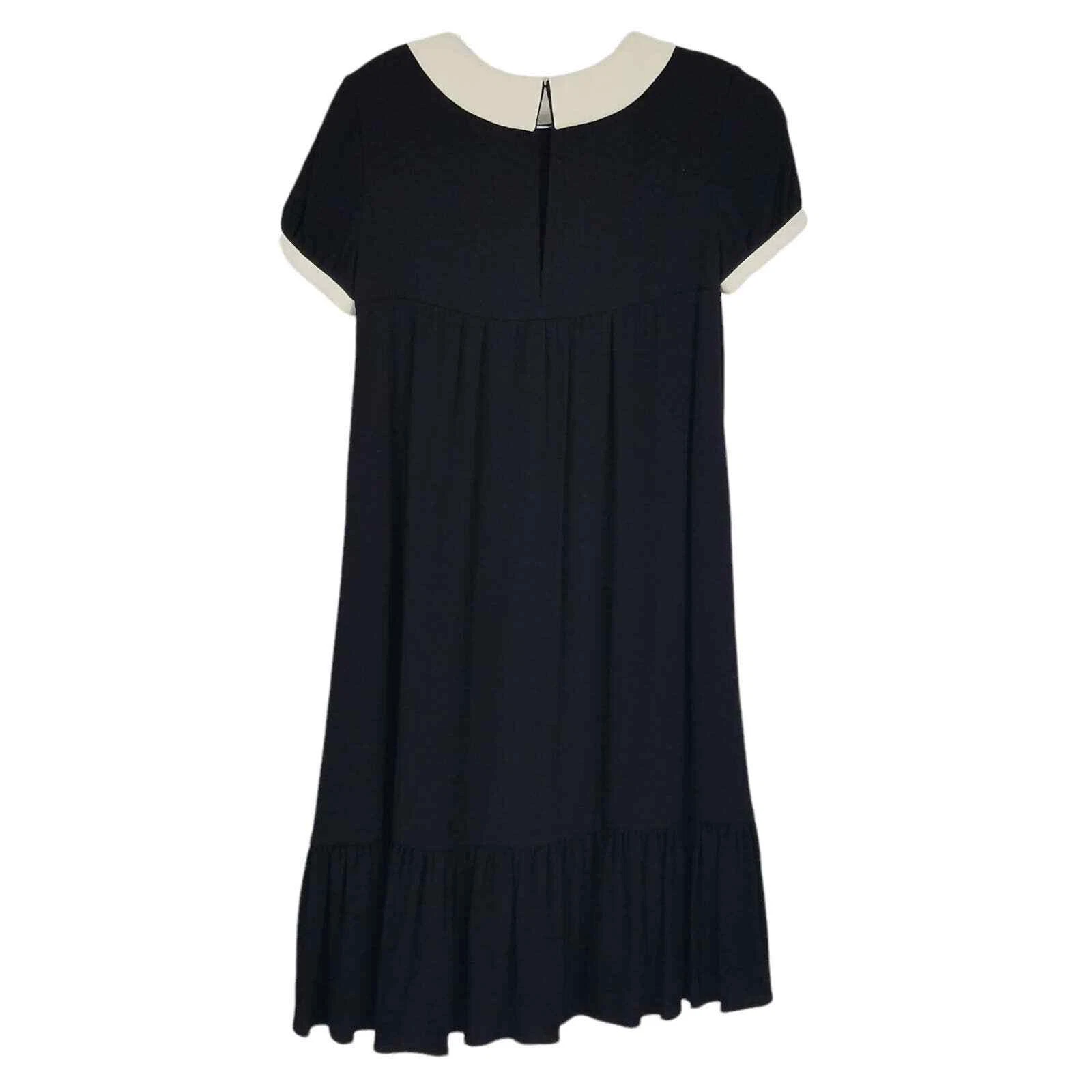 SAINT LAURENT (YSL) Minidress collare Saint Laurent Paris Peter Pan nero taglia F34 NUOVO CON ETICHETTE