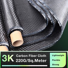 5FT 6.5 FT X 15.7'' Carbon Fiber Fabric Roll Pure Carbon Fiber Cloth 2x2 Twill