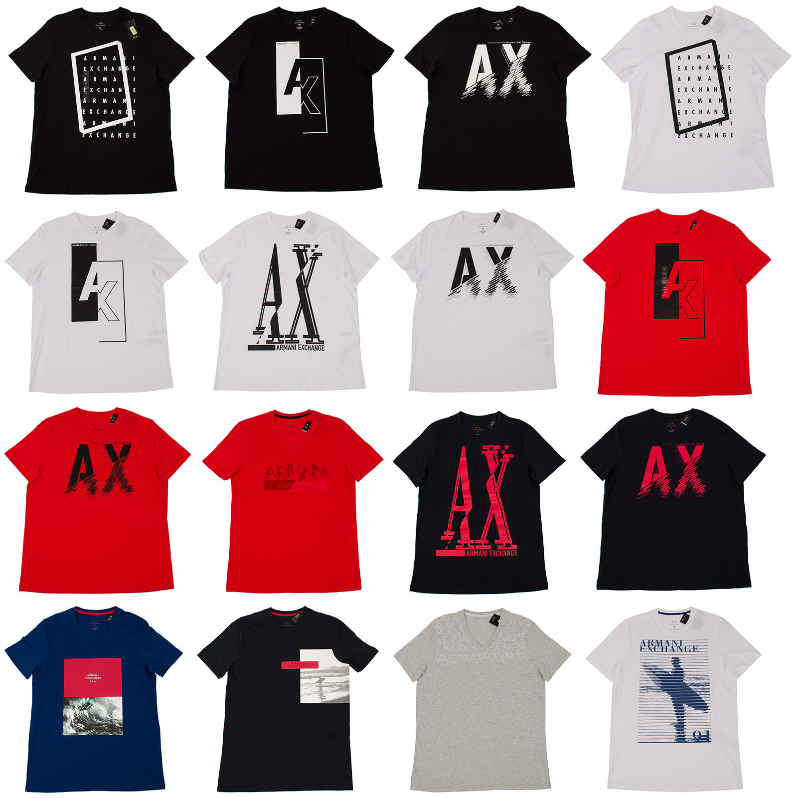 white and red armani exchange shirt