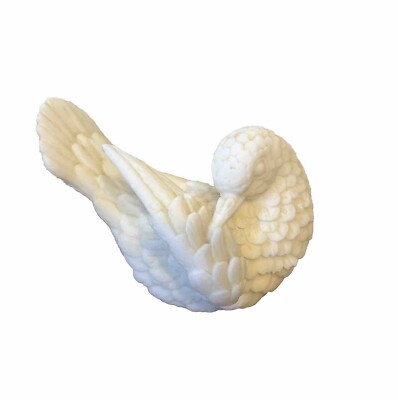 A. Santini White Ivory Turtledove Bird sculpture Italy 4.5  Long