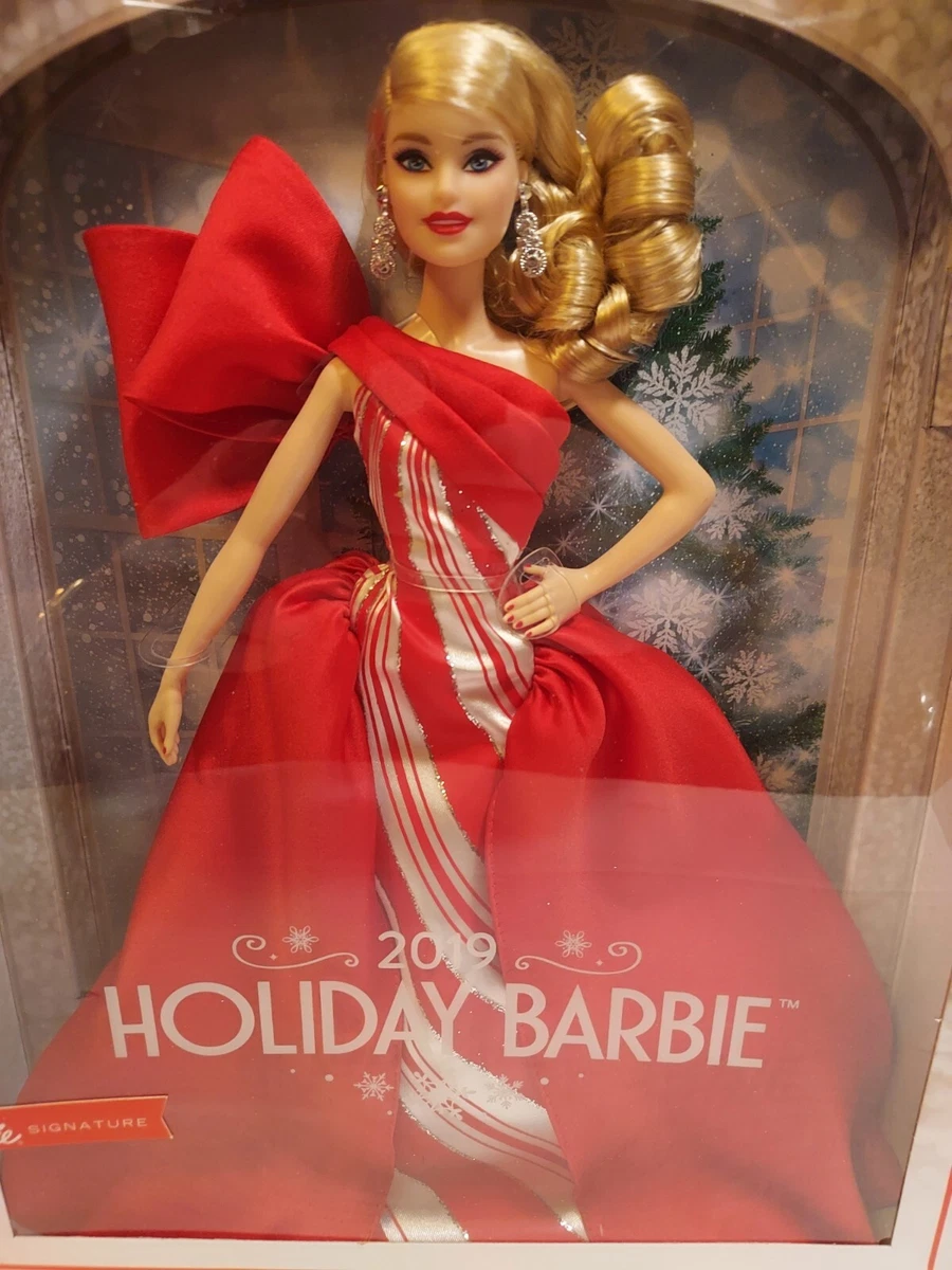 BARBIE Doll 2019 Holiday NEW Size 11.5 Inch Blonde Red White