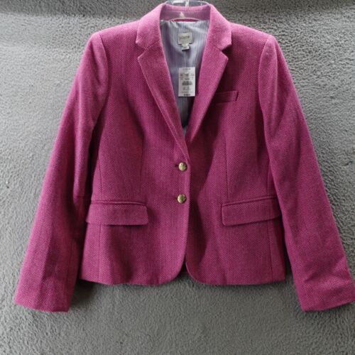 J Crew Tweed Blazer Jacket Women’s Size 6 Pink 2 Button Wool Coat Ladies NWT