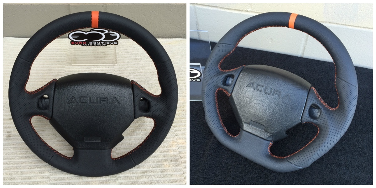 Acura NSX OEM Steering Wheel Custom Flat Bottom Thicker Grip Alcantara Leather