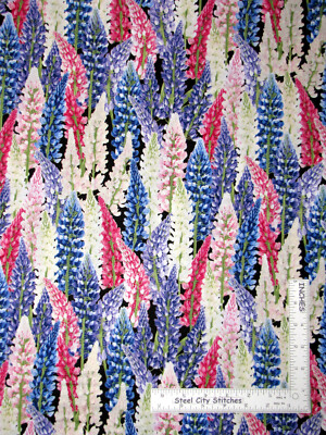 Lupine Flowers Purple Pink Cotton Fabric Timeless Treasures C5380 By The Yard