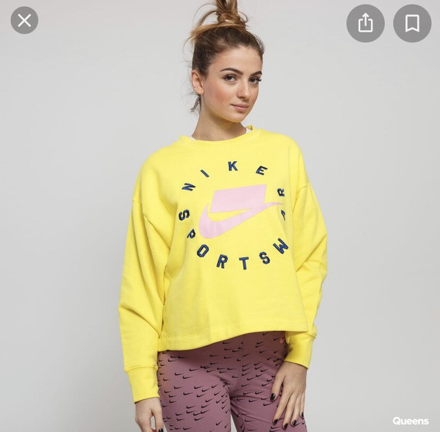 womens nike yellow sweatshirt