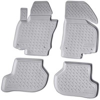 3D Gummi Fussmatten FüR Skoda Yeti | Typ 5L | 2009-2017 | Grau Mit Rand