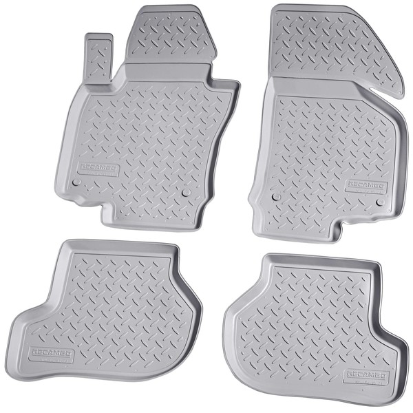 3D Gummi Fussmatten FüR Skoda Yeti | Typ 5L | 2009-2017 | Grau Mit Rand-image