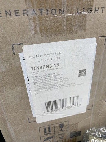 Generation/Seagull Lighting Leo Semi-Flush Mount Wall/Ceiling Light - 7518EN3-15 - Picture 3 of 7