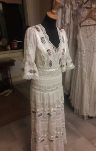 boho embroidered wedding dress