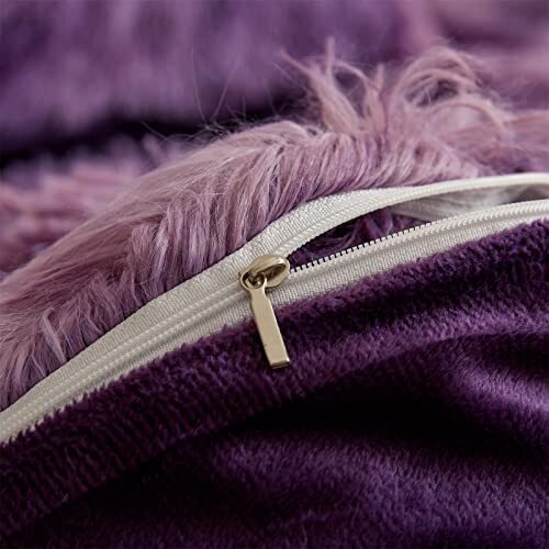 Lotus Karen Plush Shaggy Duvet Cover Set Queen Size Fluffy Velvet Faux