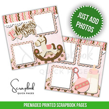 First Mother's Day Scrapbook Pink 2 PRINTED Premade Scrapbook Quick Pages 103