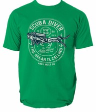 Scuba Diver mens t shirt sea diving dive flippers mask equipment S-3XL 