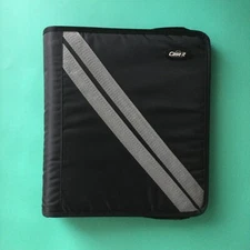 Case It 3-Ring Zip Binder Organizer Black Fabric