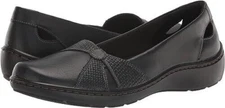 Clarks Women's Cora Jade Loafer, Black Leather, 7.5-M (5346) NEW