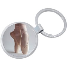 Ballet Shoes Keychain - Includes 1.25 Inch Loop for Keys or Backpack