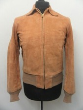 VINTAGE 60's TAUBERS CALIFORNIA USA LEATHER BOMBER JACKET SIZE 36 TALON ZIP