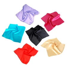 Elegant Small Silk Feel Solid Color Satin Square Scarf 19.5" - Different Colors