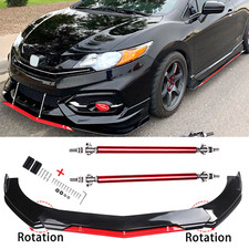 For 2001-2023 Honda Civic Sedanfront Bumper Red Lip Splitter Spoiler Blackred For 2001-2023 Honda Civic Sedanfront Bumper Red Lip Splitter Spoiler Blackred