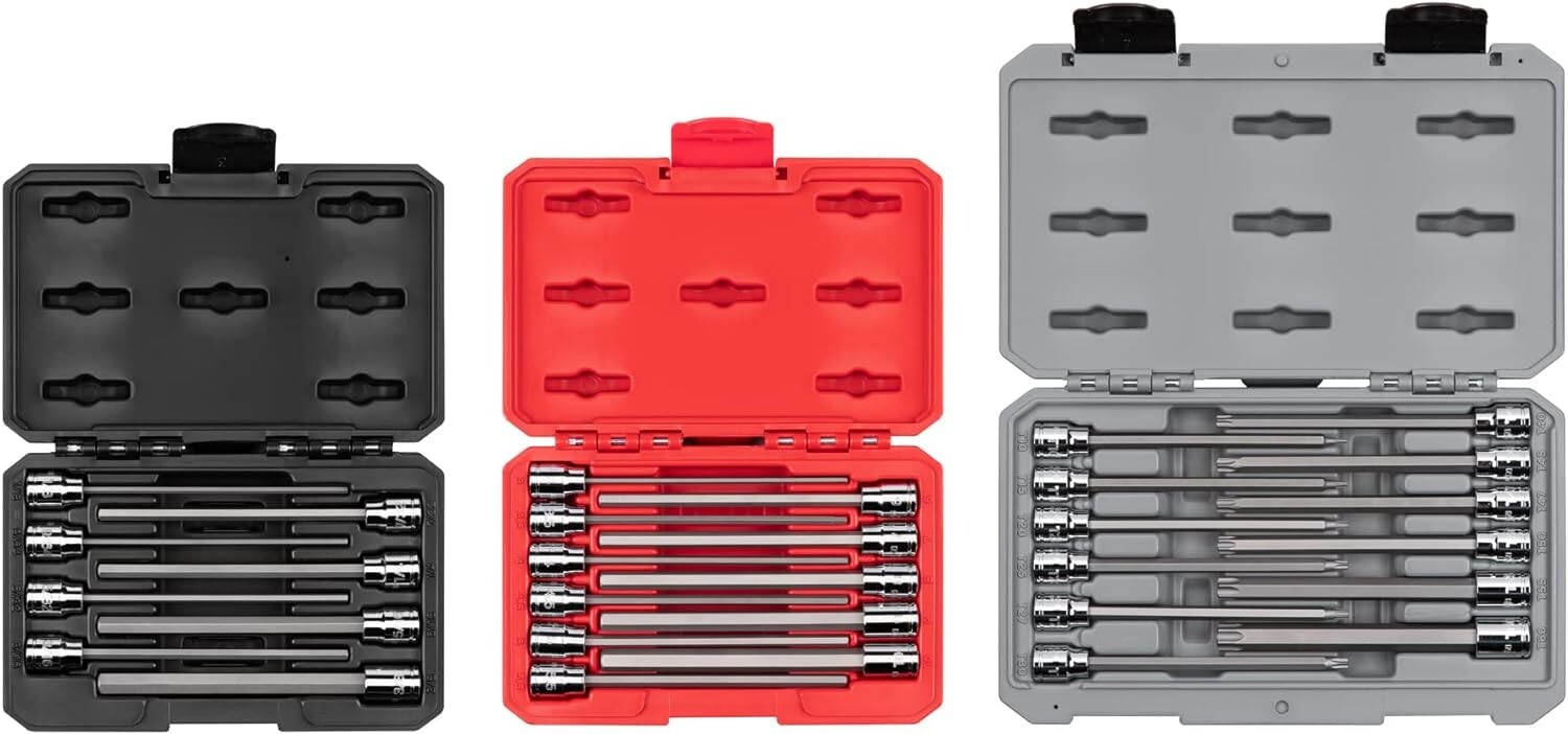 31-Piece S2 Steel Hex & Torx Bit Socket Set - 6-Inch Chrome-Plated Finish-image