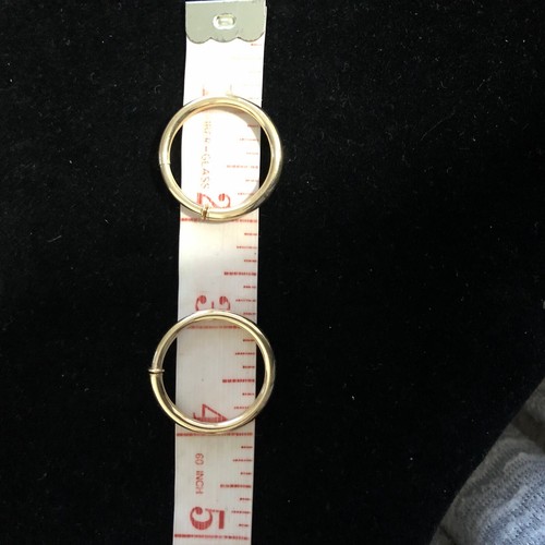 14k Vintage Yellow Gold Clip On Slide Hoops 1” Signed MB 2.82g Earrings - Picture 4 of 7
