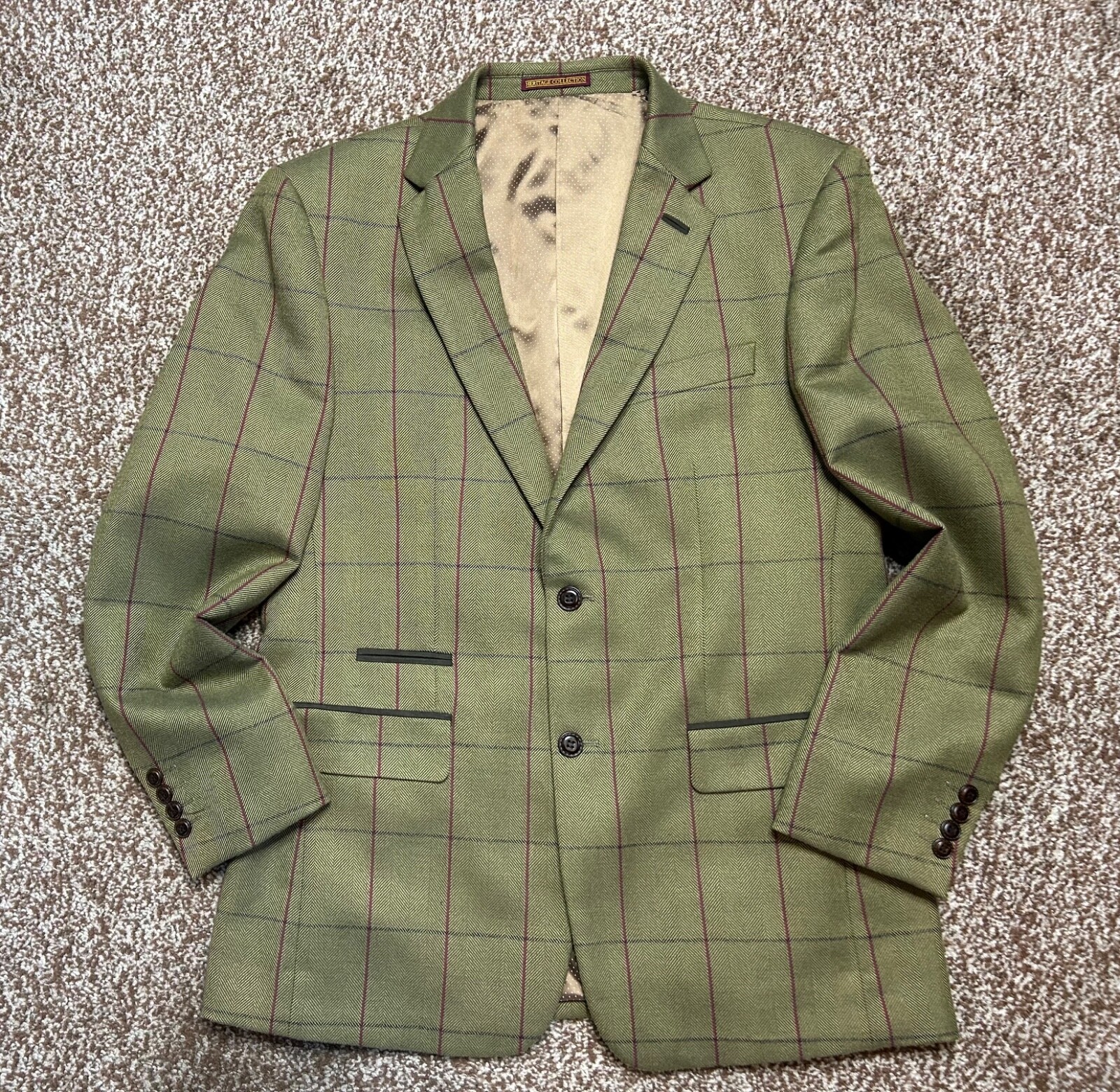 SKOPES Heritage Mens Blazer Green Wool Blend single breasted jacket UK Chest 40