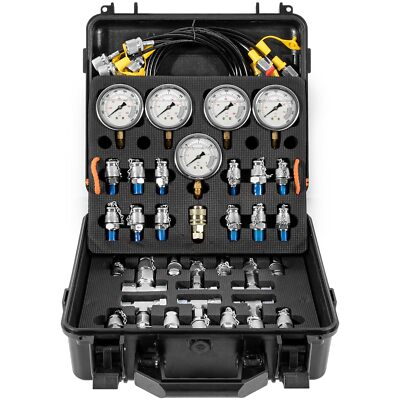 #ad #ad Hydraulic Pressure Test Kit Gauges Coupling for Construction Machinery Excavator $269.99