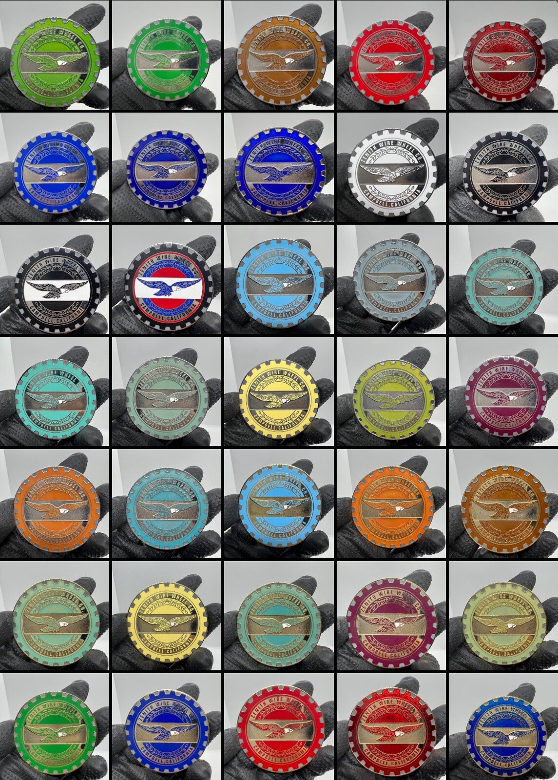 Zenith Multi Style 2.25 Metal Chip Emblems In Chrome And Gold (Sets of 4)