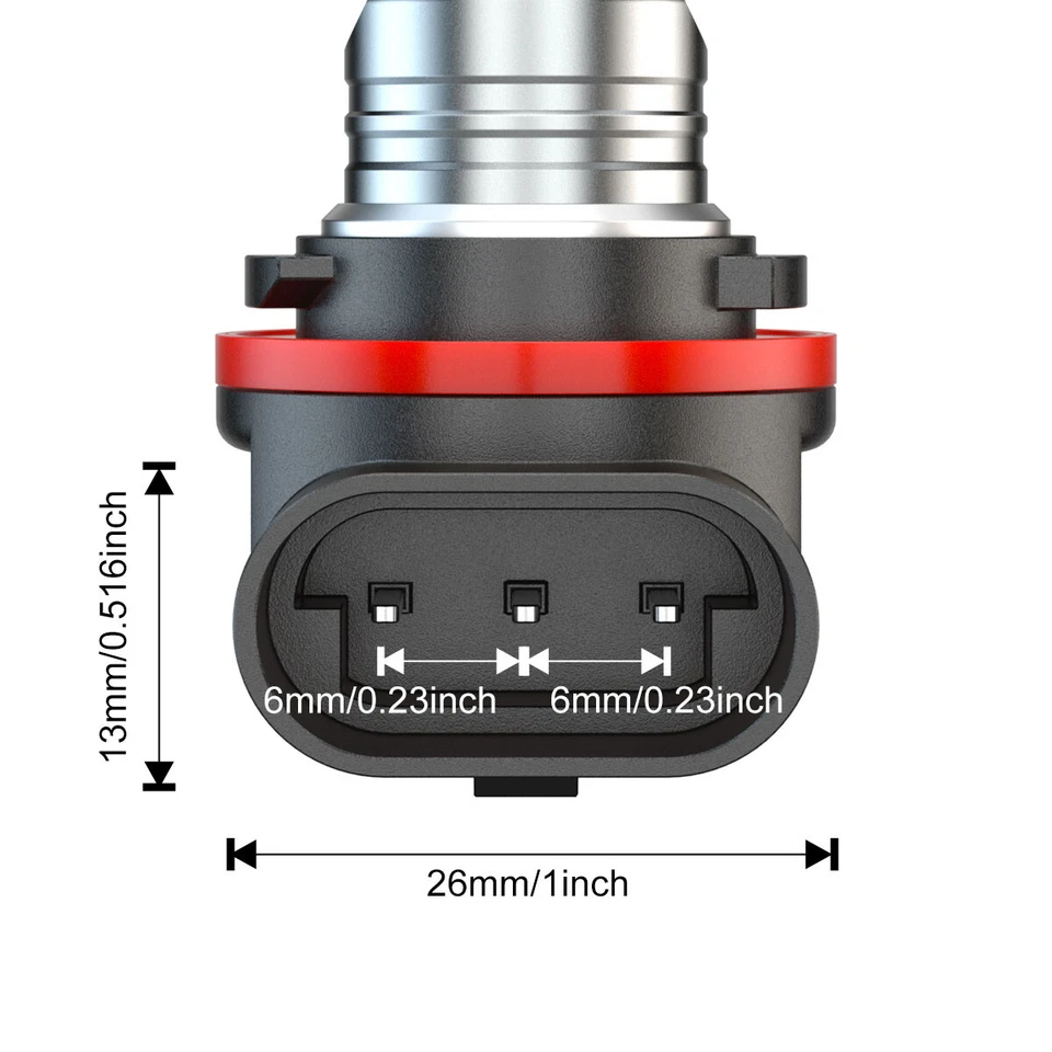 Par de bombillas faros LED de 3 pines para Kawasaki Teryx Mule Brute Force 750 2009-2021 Foto 2 de 4