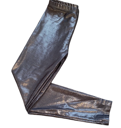 Hope Jeans girls gunmetal dark silver sparkle high shine leggings size 10 - Picture 2 of 3