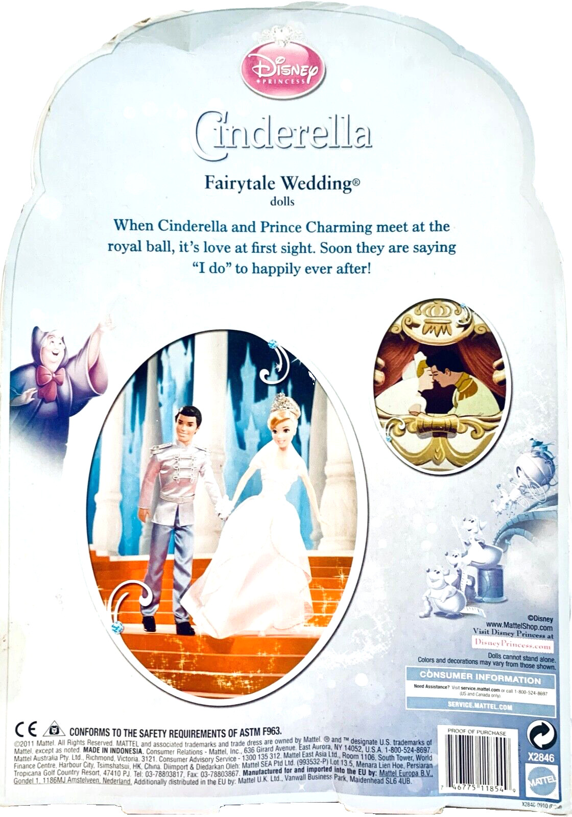Mattel Disney Princess Cinderella & Prince Charming Fairytale Wedding Doll Set