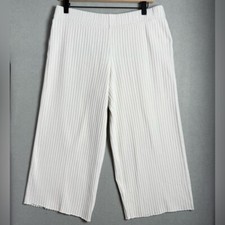 Vince Cropped Wide Leg Pants Ribbed Ivory White Women  s Size L